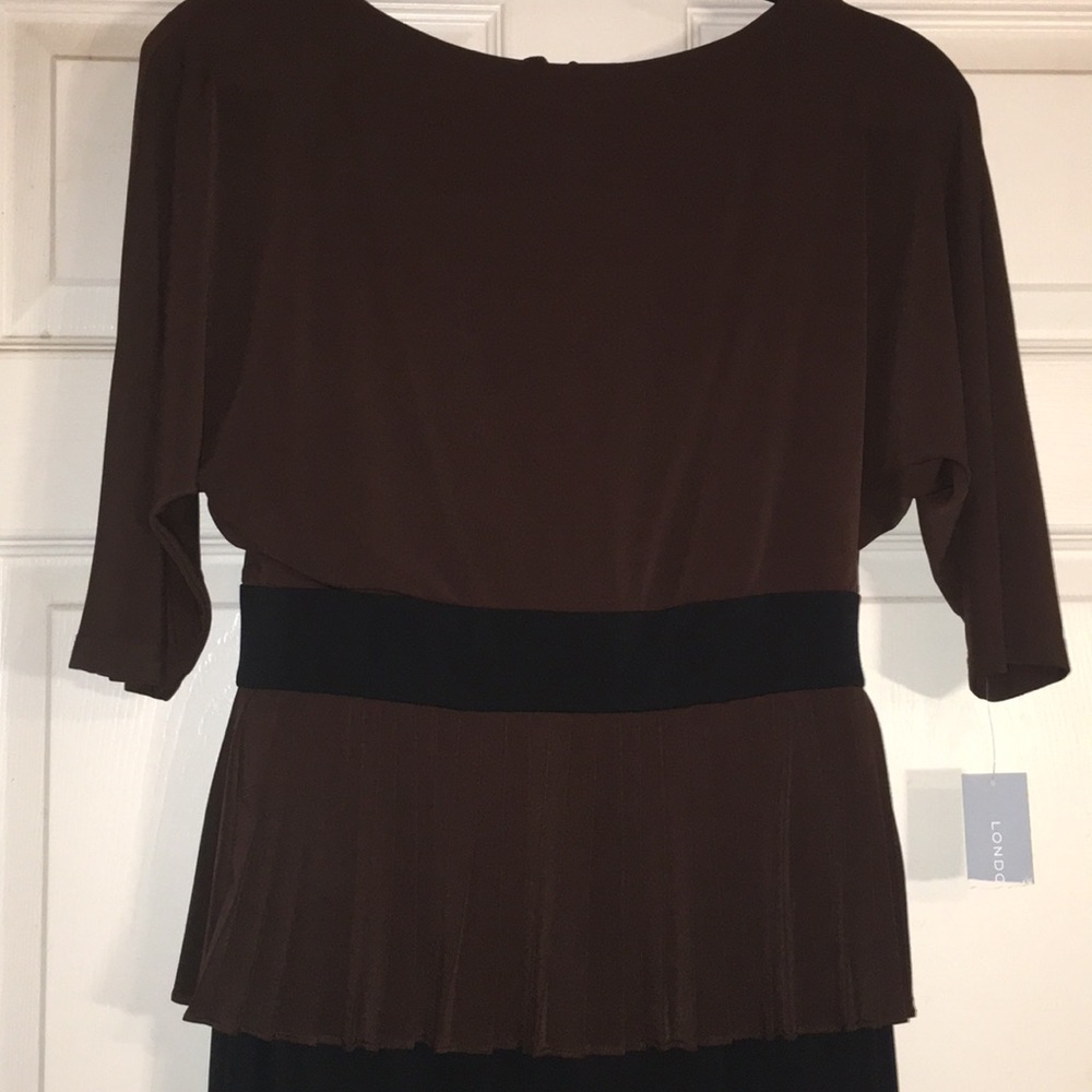 London Times Black/coffee dress, size6. - Picture 3 of 6